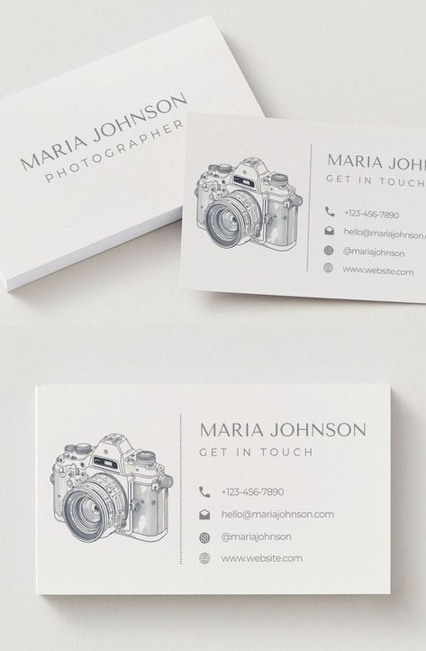 Editable Card Canva Template Photographer Card Photographer Card, Photographer Business Card Design, Graphic Designer Ideas, Business Card Photographer, Photographer Business Card Template, Photographer Business, Photographer Business Cards, Camera Art, Visiting Card Design