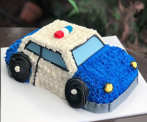 Police Birthday Party Cake, Police Car Cakes For Boys, Vehicle Theme Cake, Police Cake Design, Police Car Birthday Party, Police Themed Cake, Car Cake Ideas, Cake Police, Police Car Cake