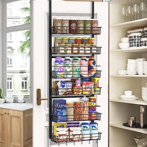 Mefirt Over The Door Organizer, the multi-purpose multifunctional storage rack! This versatile storage shelves can be combined or disassembled to suit your needs, making it perfect for any room in your home. Door Pantry Organizer, Organizer Pantry, Door Spice Rack, Pantry Door Organizer, Wall Spice Rack, Hanging Storage Shelves, Hanging Spice Rack, Wall Mounted Spice Rack, Pantry Organizer