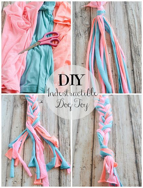 DIY Indestructible Dog Toy - turn old t-shirts into a toy your dog will love! #BeyondSnacks #ad Fake Ginger, Homemade Dog Toys, Diy Pet Toys, Dog Toys Indestructable, Diy Dog Toys, Dog Projects, Dog Crafts, Toy Puppies, Homemade Dog