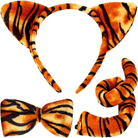 Amazon.com: Animal Costume Set Animal Ears Nose Tail and Bow Tie Animal Fancy Costume Kit Accessories (Tiger Costume): Toys & Games Tiger Fancy Dress, Tigger Costume, Animal Cosplay, Tiger Costume, Fancy Costumes, Pet Tiger, Fancy Dress Accessories, Fancy Dresses Party, Animal Ears