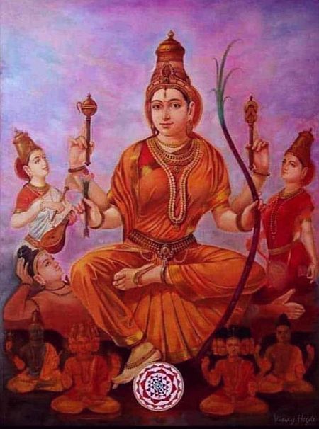 Lalita Tripura Sundari, Tripura Sundari, Mysore Painting, Arte Yoga, Buddhist Art Drawing, Aadi Shakti, Saraswati Goddess, Shakti Goddess, Shiva Parvati Images