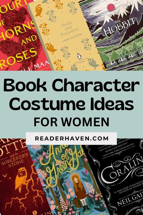 Need a little inspiration for your Halloween costume this year? These fun bookish costumes are perfect for dressing up as your favorite book character this Halloween! From Elizabeth Bennet to Hermione to Feyre from ACOTAR, bibliophiles will love these bookish & literary costume ideas for women. Bookworm Halloween Costume, Feyre Costume Ideas, Book Worm Halloween Costume, Booktok Cosplay, Booktok Costumes, Book Related Halloween Costumes, Halloween Costume Book Character, Book Themed Costumes, Booktok Halloween Costumes