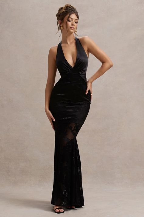 New In Dresses Women's Midi, Mini & Maxi Dresses – Club L London - USA Fishtail Maxi Dress, Maxi Bodycon Dress, Club L London, Dark Dress, Black Dress Prom, Black Tie Gala, Casual Day Dresses, Sheer Skirt, Party Dress Long Sleeve