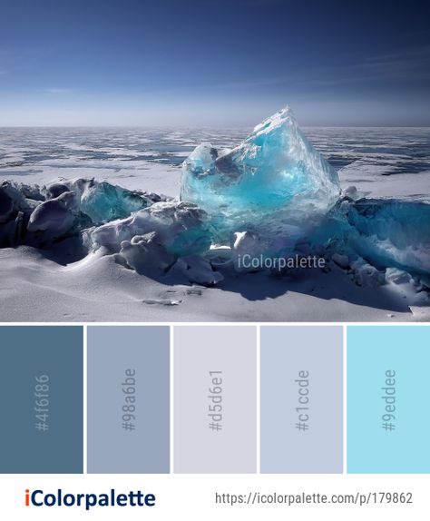 Color palette theme related to arctic, arctic ocean, freezing, ice, ice cap, iceberg, Image, polar ice cap, sea, sea ice, water, .   Download color palette as Pdf, Adobe swatch and more. Color Palette Theme, Lavender Color Palette, Ocean Images, Ice Cap, Ocean Room, Color Palette Ideas, Ice Blue Color, Arctic Sea, Sea Ice