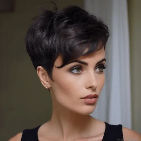 73 Cute Short Layered Haircut Ideas Textured Bobs, Short Dark Brown Hair, Short Hair Highlights, Haircare Tips, Chic Short Hair, Short Dark Hair, Crop Hair, Short Brown Hair, Short Sassy Hair