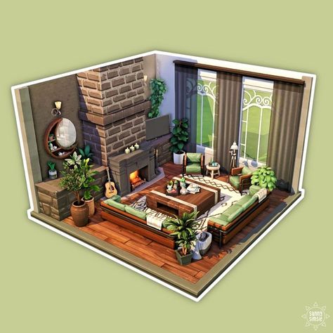 Living Room Sims 4, Sims 4 Cottage, Sims 4 Houses Layout, Sims Freeplay Houses, Sims 4 Kitchen, Muebles Sims 4 Cc, Sims 4 Bedroom, Sims 4 House Building, Sims 4 House Plans