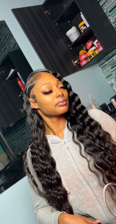 Braided Hairstyles For Black Women Cornrows, Side Part Hairstyles, Black Ponytail Hairstyles, Crimped Hair, Quick Weave Hairstyles, Dyed Hair Inspiration, Braids Hairstyles Pictures, Frontal Hairstyles, Pretty Braided Hairstyles