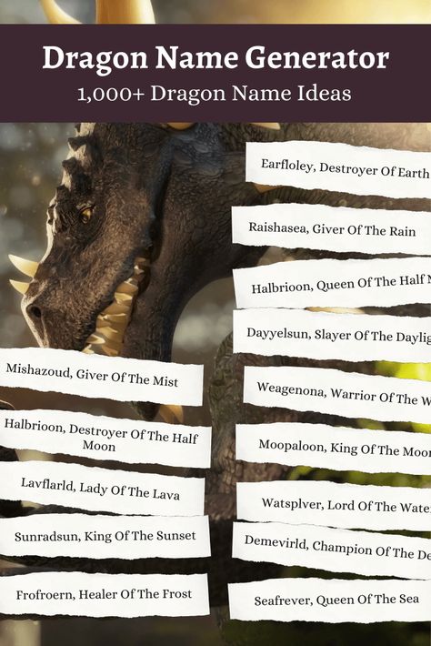 Our dragon name generator is the ultimate list of dragon name ideas. From strong female dragon names to cute baby dragon ideas. Names For Monsters, Dragon Names List, Names For Mythical Creatures, Fantasy Academy Names Ideas, Dragons Names Ideas, Dragon Names Ideas Male, Your Dragon Name, Magical Kingdom Names, Mythical Names And Meanings