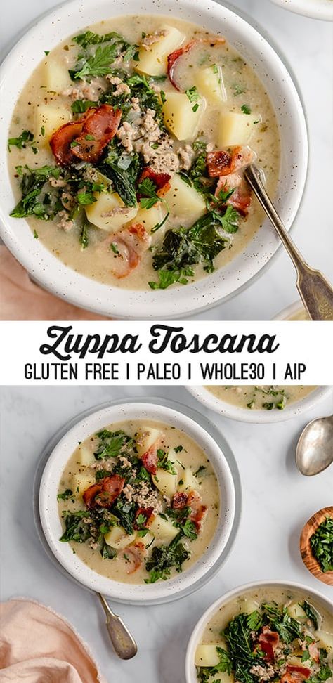 Instant Pot Zuppa Toscana, Paleo Easy, Aip Diet Recipes, Unbound Wellness, Autoimmune Recipes, Autoimmune Paleo Recipes, Toscana Soup, Aip Paleo Recipes, Paleo Soup