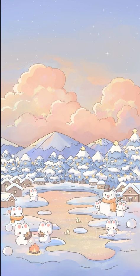 Simple Wallpaper Christmas, Winter Wallper, Anime Winter Wallpaper, Book Cover Background, Cute Iphone Wallpaper Tumblr, Iphone Wallpaper Winter, Kawaii Background, Christmas Wallpaper Backgrounds, Xmas Wallpaper