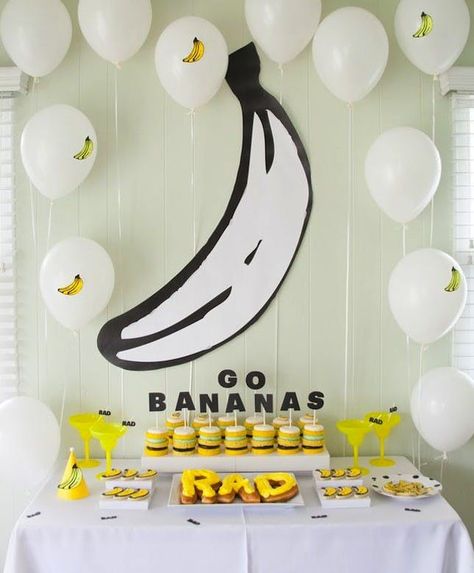 Banana Party, Go Bananas, A Banana, Themed Birthday Party, First Birthday Party, Party Entertainment, Baby Party, 7th Birthday, 1st Bday