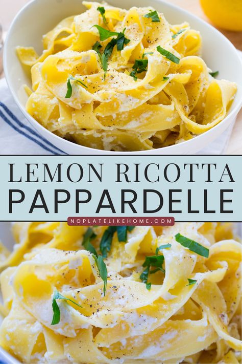 Vegetarian One Pot, Light Pasta Recipes, Pasta With Lemon Sauce, Lemon Ricotta Pasta, Ricotta Stuffed Chicken, Lemon Pasta Recipes, Arugula Pasta, Simple Dinners, Light Pasta