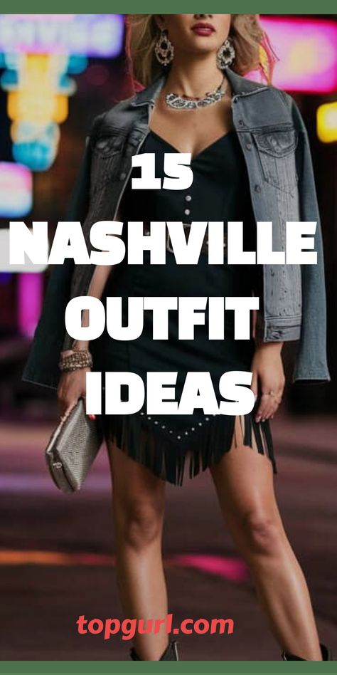 15 Nashville Outfit Ideas: From Honky-Tonk to High Fashion in Music City Nashville Work Trip Outfit, Nashville Bling Outfit, Gruene Hall Outfit, Outfits Nashville Fall, February Nashville Outfits, Biker Rally Outfit, Ryman Auditorium Nashville Outfit, Nashville Outfits Over 50, Tennessee Style Outfits