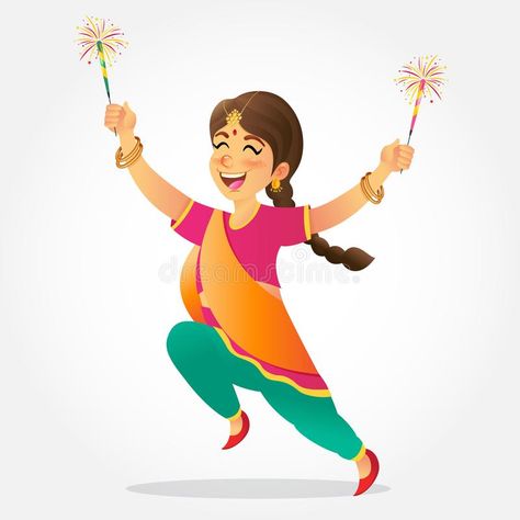 Diwali greeting card with cartoon indian kids. Cute cartoon indian girl in tradi , #Sponsored, #indian, #kids, #Cute, #cartoon, #Diwali #ad Handmade Diwali Greeting Cards, Diwali Painting, Indian Drawing, Diwali Greeting, Diwali Greeting Cards, Diwali Photos, Diwali Pictures, Diwali Festival Of Lights, Indian Theme