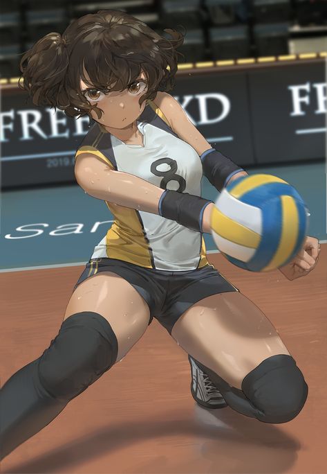 Volleyball Poses, Volleyball Anime, Japon Illustration, Sports Anime, 영감을 주는 캐릭터, Sport Girl, Anime Outfits, Girl Drawing, Manga Girl