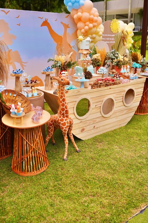 Noah Ark 1st Birthday, Noah Ark Birthday Party Decoration, Diy Noah’s Ark, Noah’s Ark Party Decor, Noah’s Ark Birthday, Noah’s Ark Birthday Theme, Noah’s Ark Themed Birthday Party, Noah's Ark Birthday Party Ideas, Noah Ark Birthday Party