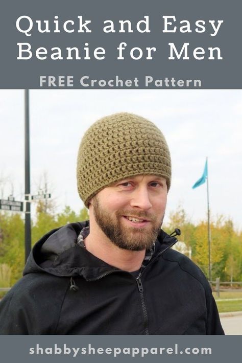 This FREE Crochet Beanie for men comes in four sizes, from toddler to men's large. I always let my husband pick out the colour when I make something for him and he chose Avocado, which I love as well!! This hat works up so quickly, using mainly the double crochet stitch. It looks great and my husband loves wearing it, which is always a plus! It is such a quick and easy crochet pattern. Guys Crochet Hat, Mens Toques Free Pattern, Easy Mens Beanie Crochet Pattern Free, Men Beanie Crochet Pattern Free, Crochet Beanie Pattern For Men, Double Crochet Hat Pattern Free, Easy Crochet Beanie For Men, Crochet Beanie For Boys, Crochet Beanie Pattern Free Mens