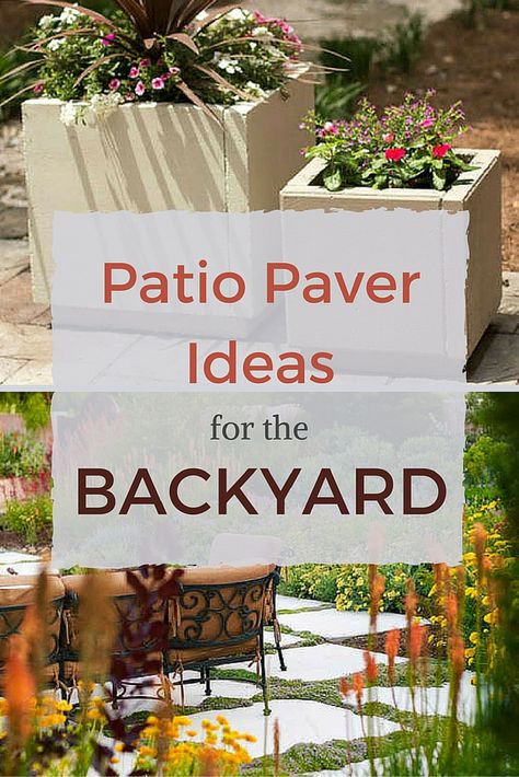 Backyard With Pavers, Patio Paver Ideas, Outdoor Patio Pavers, Yard Planters, Paver Ideas, Pavers Design, Diy Patio Pavers, Garden Goals, Paver Designs