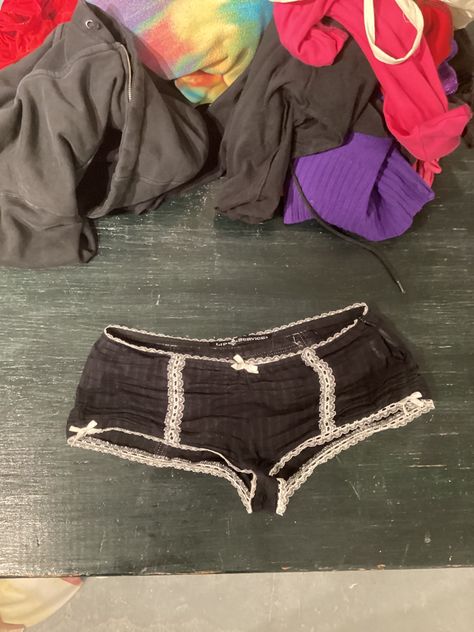 lip service shorts for my collection lace hotpants black and whitw Lip Service Clothing Vintage, Vintage Lip Service, Lip Service Clothing, Acid Bath, Diy Outfits, Sam And Colby, Lip Service, Colby, 2000s Fashion