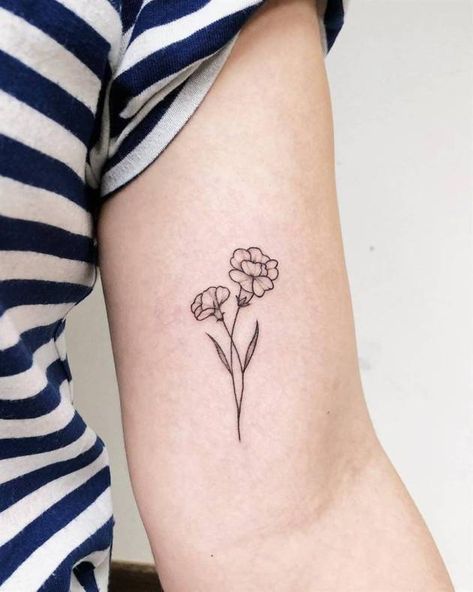 25 Carnation January Birth Flower Tattoo Design Ideas – EntertainmentMesh