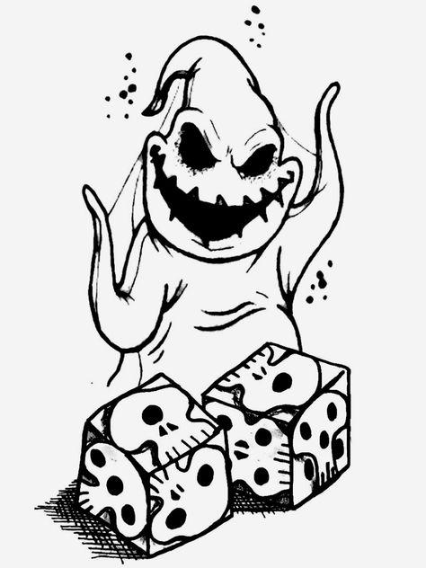 Oogie Boogie Dice Drawing, Oogie Boogie Tattoo Stencil, Oogey Boogey Tattoo, Oogy Boogie Tattoo, Oogie Boogie Dice Tattoo, Oogy Boogy Tattoo, Oogie Boogie Tattoo Outline, Ophir Boogie Tattoo, Oogie Boogie Tattoo Design