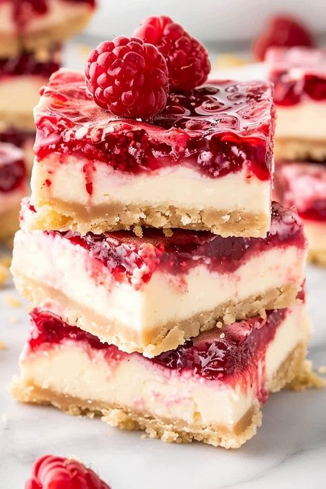 Pie, Rhubarb Squares, Strawberry Feta, Cheese Desserts, Portable Dessert, Raspberry Cheesecake Bars, Strawberry Cheesecake Bars, Raspberry Bars, Raspberry Desserts