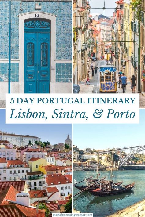 Planning a Portugal itinerary? Use this in-depth Portugal travel guide to spend 5 days in Portugal seeing the top things to do in Lisbon, Porto, and Sintra. Get Portugal travel tips to map out each day with amazing places, delicious food, and the practical information you need to get around to make the most of your trip to Portugal. #travel #Portugal #Europe Camino De Santiago, Algarve, 7 Days In Portugal, Best Places To Visit In Portugal, Portugal Style Outfits, Portugal Castles, Things To Do In Portugal, Bucket List Europe, Evora Portugal