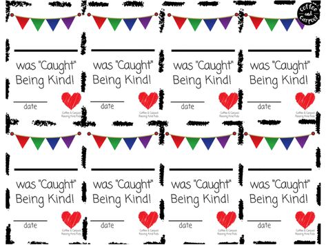 Caught being kind cards are great for helping to reward kindness and celebrate kindness in your home and classroom. #raisekindkids #bekind #caughtbeingkind Caught Being Good Printable, Teaching Compassion, Best Friend Notes, Hope Squad, Caught Being Good, Teaching Preschoolers, Kindness Week, Zebra Room, Kindness Cards