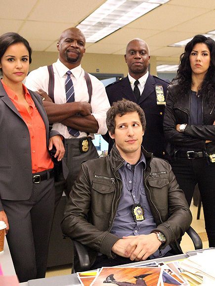 Melissa Fumero, Terry Crews, Andre Braugher, Stephanie Beatriz & Andy Samberg Brooklyn 99 Cast, Andre Braugher, Brooklyn Nine Nine Funny, Jake And Amy, Brooklyn Home, Brooklyn 9 9, Stephanie Beatriz, Jake Peralta, Terry Crews