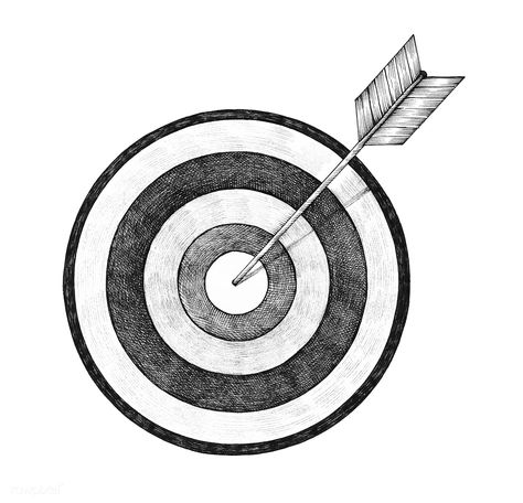 Hand-drawn dartboard and arrow illustration | free image by rawpixel.com Target Tattoo Design, Arrow Art Design, Dartboard Drawing, Target Tattoo, Target Drawing, Bullseye Tattoo, Dart Design, Badges Design, Target Logo