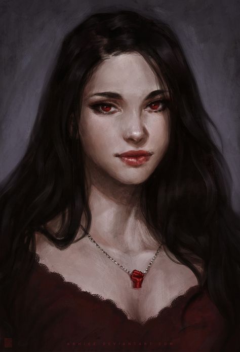 Art by    arhiee Dark Portrait, Female Vampire, Fotografi Digital, Vampire Girls, Vampire Art, Arte Sketchbook, High Fantasy, Arte Fantasy, Character Portraits