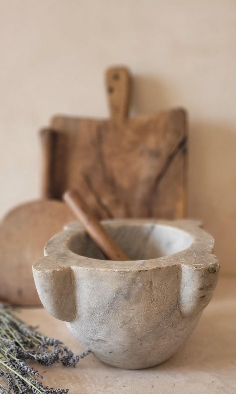 Extra Large Antique Italian Marble Mortar and Wooden Pestle Marble Carving, Italian Marble, Mortar And Pestle, Rustic Kitchen, Cooking Utensils, Vintage Italian, Sell Items, Decorative Pieces, Farmhouse Decor