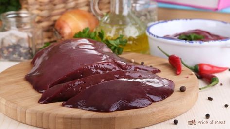 Are you considering eating raw liver? Before you do, read this blog post from Price of Meat to learn 7+ essential facts you need to know. Find out if eating raw liver is safe, how it's prepared, and what the nutritional benefits are. Raw liver can be a great source of nutrition, but it’s important to make sure you understand the risks and safety precautions before consuming. Learn more about eating raw liver now! Calves Liver, How To Cook Liver, Liver Recipes, T Bone Steak, Beef Liver, Beef Cuts, Nutrient Dense Food, Master Chef, Grass Fed Beef