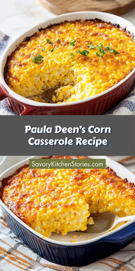 Craving a cozy addition to your Thanksgiving dinner? Paula Deen’s Corn Casserole brings warmth and flavor to every bite. Make sure to pin this recipe for a scrumptious side that will have everyone asking for seconds this holiday season! Paula Deen Seasoning Recipe, Corn Casserole Recipe Paula Deen, Thanksgiving Corn Casserole, Thanksgiving Corn Recipes, Easy Corn Casserole Recipe, Sweet Corn Casserole, Cheesy Corn Casserole, Creamy Corn Casserole, Christmas Side Dish Recipes