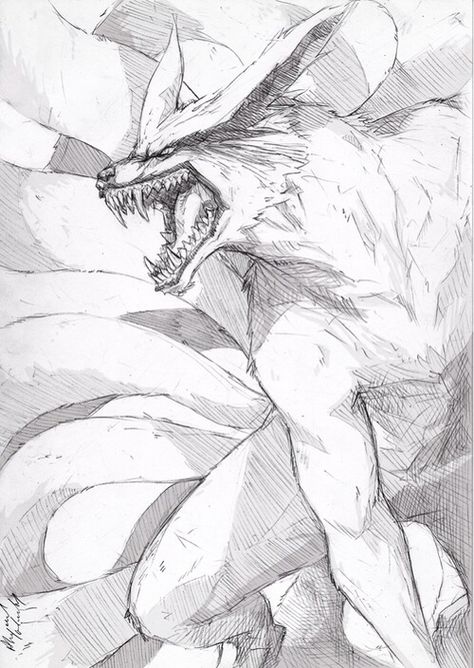 Naruto - The Nine Tailed Fox Naruto Tattoo, Naruto Sketch, Naruto Drawings, Naruto Wallpaper, Naruto Art, Naruto Characters, Anime Character Drawing, Anime Sketch, Naruto Uzumaki