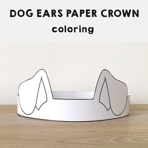 Puppy Dog Ears Headband Diy, Dog Ears Template Printable, Dalmatian Ears Headband Diy, Dog Headband Craft, Dog Crafts Preschool, Dog Ears Costume, Dog Crafts For Kids, Dog Ear Headband, Puppy Ears Headband