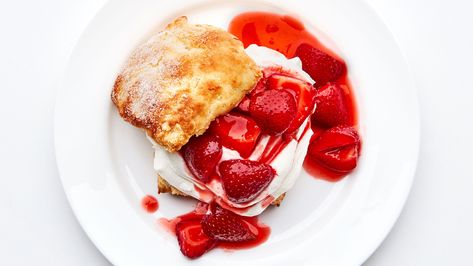 Strawberry Shortcakes | Bon Appétit Macerated Strawberries, Strawberry Shortcakes, Strawberry Shortcake Recipes, Shortcake Recipe, Smitten Kitchen, Easter Dessert, Juicing Lemons, Favorite Desserts, Oven Baked