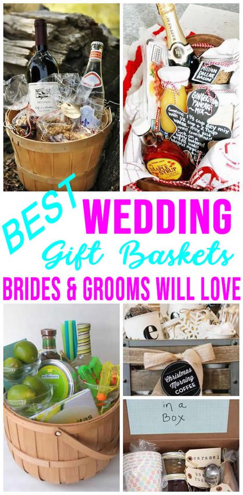 BEST Wedding Gift Baskets! DIY Wedding Gift Basket Ideas - For Bride and Groom - Couples - Creative - Unique - Cheap - Kitchen - Alcohol- Cleaning Supplies - Honeymoon Honeymoon Gift Baskets, Wedding Shower Gifts Basket, Bride Gift Basket, Kitchen Wedding Gifts, Diy Wedding Gift, Creative Bridal Shower Gifts, Unique Bridal Shower Gifts, Homemade Wedding Gifts, Wedding Gift Baskets