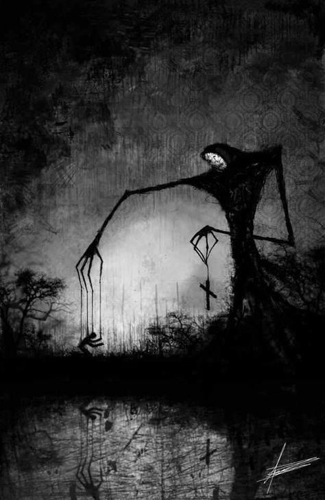 Dark and beautifully done piece Art Sinistre, Art Macabre, Arte Occulta, Art Noir, Macabre Art, 흑백 그림, 다크 판타지, Dark Art Drawings, Arte Obscura