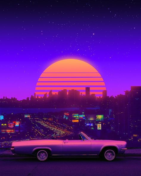 Danner Orozco on Instagram: “Synth-Nights ✨💥💫 Available on @artgrab.co 💿 Hello friends! I'm back after a while, and I'll be active as usual. Happy Wednesday!…” Vice Aesthetic, Retrowave Aesthetic, Synthwave Art, 80s Aesthetic, 8 Bits, Be Active, Retro Waves, Im Back, Heart Wallpaper