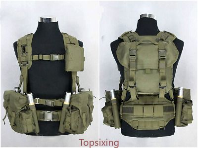 ad eBay - Special forces tactical vest Outdoor military fan combat vest Set. Special forces tactical vest Outdoor military fan combat vest. Each set includes: 4 SVD clip bags + 2 RG miscellaneous bags × 2; Assault back bag × 1; Wide girdle × 1; RS-31 outer belt × 1;. Tactical Ak, Army Gears, Tactical Wear, Hunting Vest, Combat Training, Tactical Gear Loadout, Duty Gear, Combat Gear, Functional Clothing