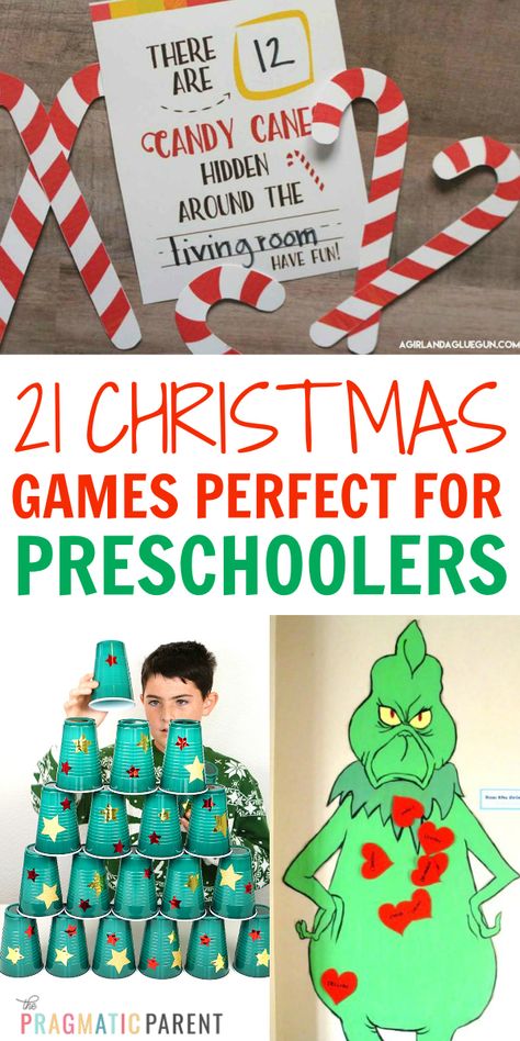 Best Christmas Games for Preschoolers in the classroom, or at home with family during the holidays. Simple & fun Christmas Games perfect for preschoolers, but work for kids of all ages too. #christmasgames #christmasgamesforkids #christmasgamesforpreschoolers #christmasactivitiesforkids #classroomchristmasparty #christmaspartygames #christmaspartygamesforkids Christmas Games For Preschoolers, Best Christmas Games, Preschool Christmas Games, Preschool Christmas Party, Christmas Games To Play, Games For Preschoolers, Classroom Christmas Party, Family Gift Exchange, Christmas Party Games For Kids