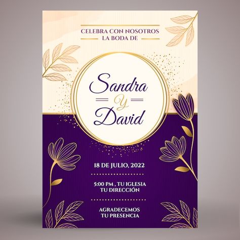 Wedding Invitations In Spanish, Free Invitation Cards, Wedding Flyers, Simple Wedding Cards, Marriage Invitation Card, Engagement Invitation Cards, Wedding Invitation Vector, Marriage Cards, Wedding Invitation Background