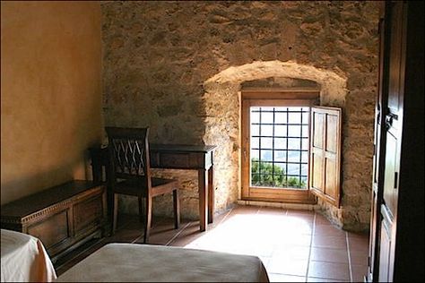 monestary room | One of the chambers of the Fortress Monastery of Santo Spirito in Ocre ... Monestary Interior Design, Fortress Monastery, Monastery Aesthetic, Monastery Interior, Abruzzo Italy, Monastic Life, Autumn Holiday, Catholic Decor, Bohemian House