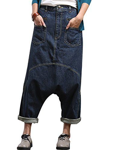 Sewing Kimono, Harem Pants Style, Harem Pants Fashion, Harem Jeans, Wide Leg Denim Jeans, Jeans Store, Simply Dress, Harem Pant, Drop Crotch Pants