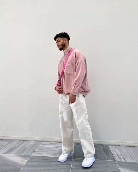 Pink Male Outfit, Creamy Outfit, Aesthetic Male Outfits, Trendy Boy Outfits, Pastel Outfit, Dope Outfits For Guys, Mens Trendy Outfits, Mens Outfit Inspiration, Pink Pastel