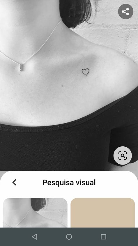 Heart Tattoo On Collar Bone, Collarbone Heart Tattoo, Heart Collar Bone Tattoo, Simple Arm Tattoos, Chic Tattoo, Shape Tattoo, Petite Tattoos, Spine Tattoos For Women, Initial Tattoo