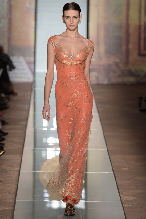 Roccobarocco RTW Fall 2014 Peach Gown, Couture Gowns, Formal Attire, Dress Outfit, Fall 2014, Fancy Dresses, Fashion News, Ball Gowns, Formal Dresses Long