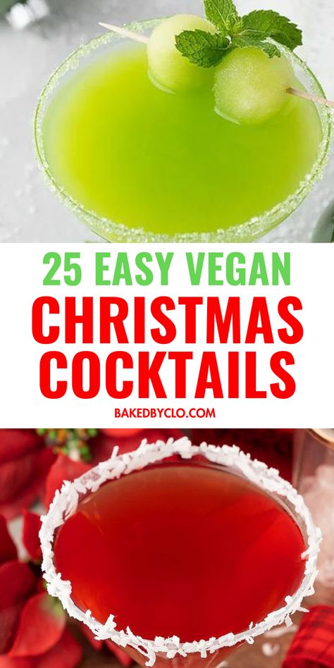 Vegan Holiday Cocktails, Alcoholic Holiday Drinks, Vegan Christmas Party, Cocktails For Christmas, Vegan Christmas Treats, Dairy Free Sugar Cookies, Peppermint Cocktail, Christmas Cocktail Recipes, Vegan Christmas Desserts